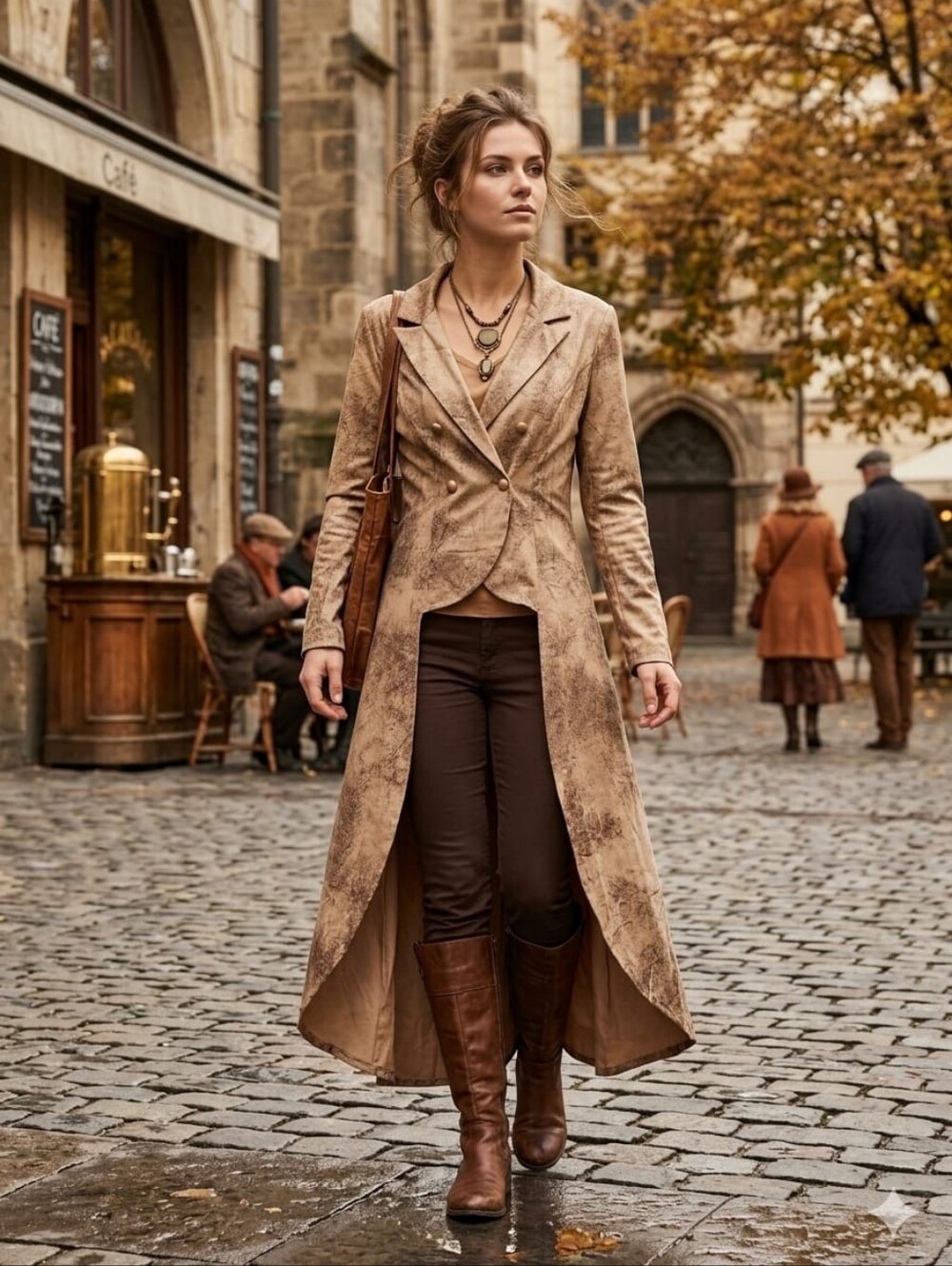 Venus Faux Suede Steampunk Duster Coat Jacket Sz S Like New